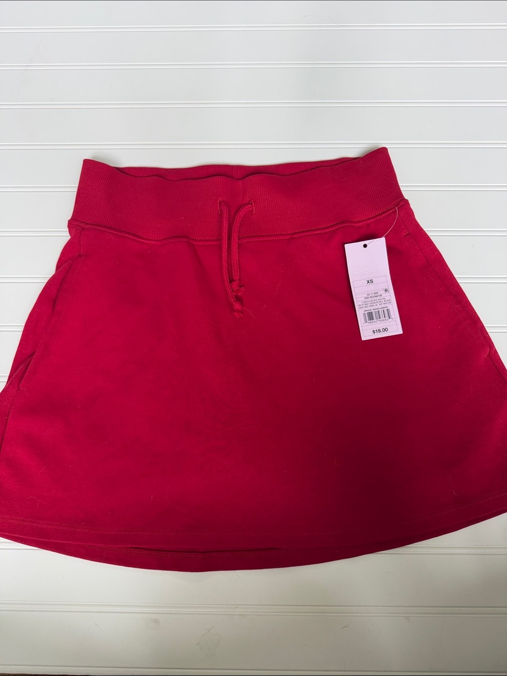 (088)wild fable red Drawstring Skater Skirt